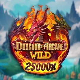 Dragons of Arcane Wild slot logo by Foxium at VeloBet CasinoDragons of Arcane Wild