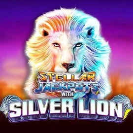 Stellar Jackpots with Silver Lion slot logo by Lightning Box Game at VeloBet CasinoStellar Jackpots with Silver Lion